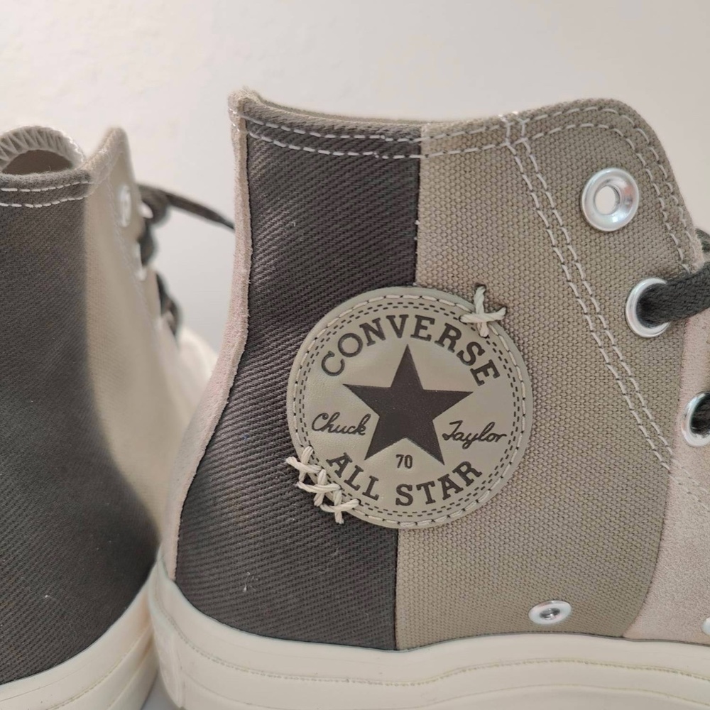 Converse Beige & Khaki Chuck 70 Patchwork Suede High Top Sneaker